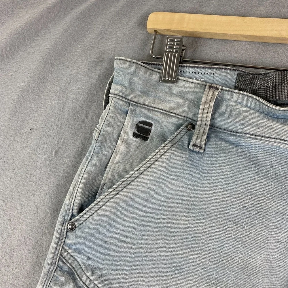 G-Star Raw Airblaze 3D Skinny Jeans Mens 34x32 light Stretch Faded Moto Denim